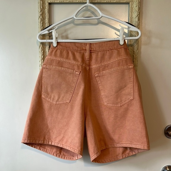 WILD FABLE | Highest Rise Bermuda Salmon Orange Women's Distressed Shorts - Picture 8 of 10
